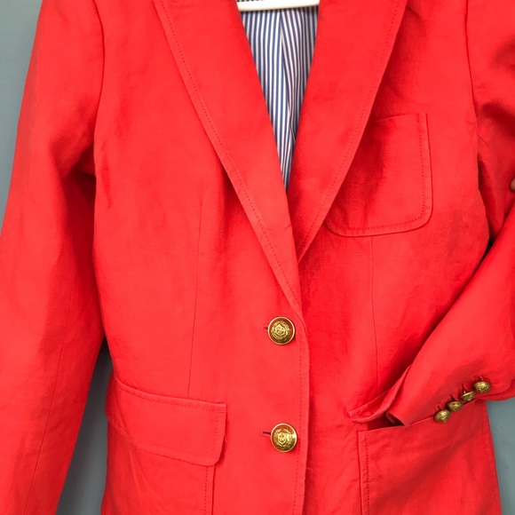 J. Crew Orange Blazer with Gold Buttons. - Picture 4 of 8